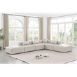 Meridian Furniture Cube Cream Vegan Leather 6-Pc. L-Shaped Modular Sectional