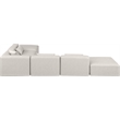 Meridian Furniture Cube Cream Vegan Leather 6-Pc. L-Shaped Modular Sectional