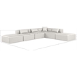 Meridian Furniture Cube Cream Vegan Leather 6-Pc. L-Shaped Modular Sectional