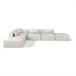 Meridian Furniture Cube Cream Vegan Leather 6-Pc. L-Shaped Modular Sectional