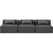 Meridian Furniture Cube Charcoal Grey Vegan Leather 3-Pc. Modular Sofa