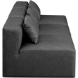 Meridian Furniture Cube Charcoal Grey Vegan Leather 3-Pc. Modular Sofa