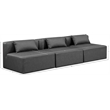Meridian Furniture Cube Charcoal Grey Vegan Leather 3-Pc. Modular Sofa