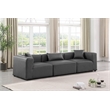 Meridian Furniture Cube Charcoal Grey Vegan Leather 3-Pc. Modular Sofa