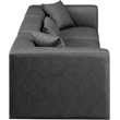 Meridian Furniture Cube Charcoal Grey Vegan Leather 3-Pc. Modular Sofa