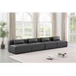 Meridian Furniture Cube Charcoal Grey Vegan Leather 4-Pc. Modular Sofa