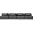 Meridian Furniture Cube Charcoal Grey Vegan Leather 4-Pc. Modular Sofa