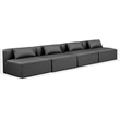 Meridian Furniture Cube Charcoal Grey Vegan Leather 4-Pc. Modular Sofa