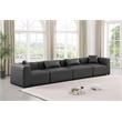 Meridian Furniture Cube Charcoal Grey Vegan Leather 4-Pc. Modular Sofa