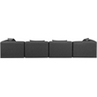 Meridian Furniture Cube Charcoal Grey Vegan Leather 4-Pc. Modular Sofa
