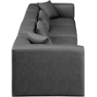 Meridian Furniture Cube Charcoal Grey Vegan Leather 4-Pc. Modular Sofa