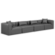 Meridian Furniture Cube Charcoal Grey Vegan Leather 4-Pc. Modular Sofa