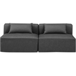 Meridian Furniture Cube Charcoal Grey Vegan Leather 2-Pc. Modular Sofa