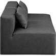Meridian Furniture Cube Charcoal Grey Vegan Leather 2-Pc. Modular Sofa