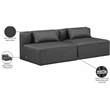 Meridian Furniture Cube Charcoal Grey Vegan Leather 2-Pc. Modular Sofa