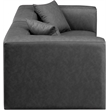 Meridian Furniture Cube Charcoal Grey Vegan Leather 2-Pc. Modular Sofa