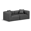 Meridian Furniture Cube Charcoal Grey Vegan Leather 2-Pc. Modular Sofa