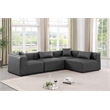 Meridian Furniture Cube Grey Vegan Leather 4-Pc. L-Shaped Modular Sectional
