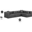 Meridian Furniture Cube Grey Vegan Leather 4-Pc. L-Shaped Modular Sectional