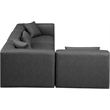 Meridian Furniture Cube Grey Vegan Leather 4-Pc. L-Shaped Modular Sectional