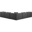 Meridian Furniture Cube Grey Vegan Leather 5-Pc. L-Shaped Modular Sectional