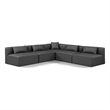 Meridian Furniture Cube Grey Vegan Leather 5-Pc. L-Shaped Modular Sectional