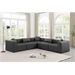 Meridian Furniture Cube Grey Vegan Leather 5-Pc. L-Shaped Modular Sectional