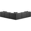 Meridian Furniture Cube Grey Vegan Leather 5-Pc. L-Shaped Modular Sectional