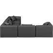 Meridian Furniture Cube Grey Vegan Leather 5-Pc. L-Shaped Modular Sectional