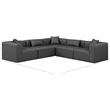 Meridian Furniture Cube Grey Vegan Leather 5-Pc. L-Shaped Modular Sectional