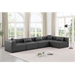 Meridian Furniture Cube Grey Vegan Leather 5-Pc. L-Shaped Modular Sectional