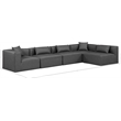 Meridian Furniture Cube Grey Vegan Leather 5-Pc. L-Shaped Modular Sectional