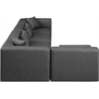 Meridian Furniture Cube Grey Vegan Leather 5-Pc. L-Shaped Modular Sectional