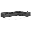 Meridian Furniture Cube Grey Vegan Leather 6-Pc. L-Shaped Modular Sectional