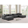 Meridian Furniture Cube Grey Vegan Leather 6-Pc. U-Shaped Modular Sectional