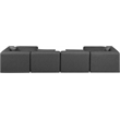 Meridian Furniture Cube Grey Vegan Leather 6-Pc. U-Shaped Modular Sectional