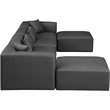 Meridian Furniture Cube Grey Vegan Leather 6-Pc. U-Shaped Modular Sectional