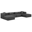Meridian Furniture Cube Grey Vegan Leather 6-Pc. U-Shaped Modular Sectional