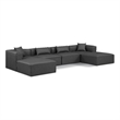 Meridian Furniture Cube Grey Vegan Leather 6-Pc. U-Shaped Modular Sectional