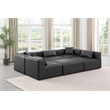 Meridian Furniture Cube Grey Vegan Leather 6-Pc. U-Shaped Modular Sectional