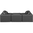 Meridian Furniture Cube Grey Vegan Leather 6-Pc. U-Shaped Modular Sectional