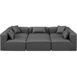 Meridian Furniture Cube Grey Vegan Leather 6-Pc. U-Shaped Modular Sectional