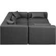 Meridian Furniture Cube Grey Vegan Leather 6-Pc. U-Shaped Modular Sectional