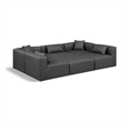 Meridian Furniture Cube Grey Vegan Leather 6-Pc. U-Shaped Modular Sectional