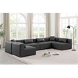 Meridian Furniture Cube Grey Vegan Leather 6-Pc. U-Shaped Modular Sectional