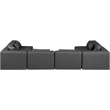 Meridian Furniture Cube Grey Vegan Leather 6-Pc. U-Shaped Modular Sectional