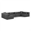 Meridian Furniture Cube Grey Vegan Leather 6-Pc. U-Shaped Modular Sectional