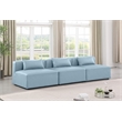 Meridian Furniture Cube Light Blue Vegan Leather 3-Pc. Modular Sofa