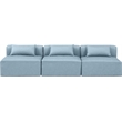 Meridian Furniture Cube Light Blue Vegan Leather 3-Pc. Modular Sofa