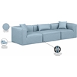 Meridian Furniture Cube Light Blue Vegan Leather 3-Pc. Modular Sofa